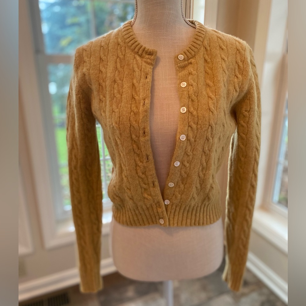 Gold Banana Republic wool cardigan